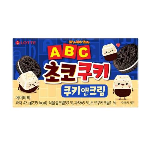 롯데제과 ABC초코쿠키 쿠키앤크림 43g